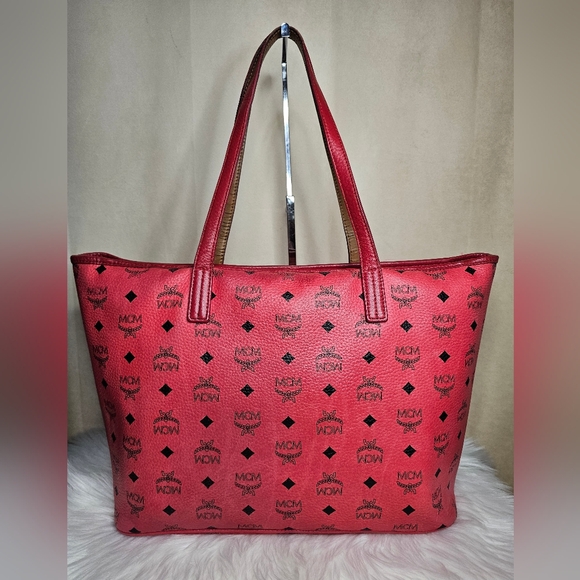 MCM red tote - Picture 3 of 14